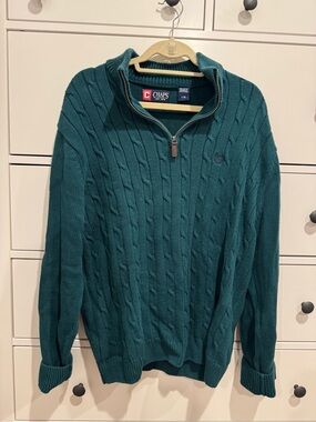 Chaps Men's Cable Knit Quarter-Zip Sweater
